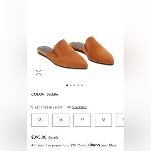 NWT Jenni Kayne Suede Mules. Size 39. Saddle color.